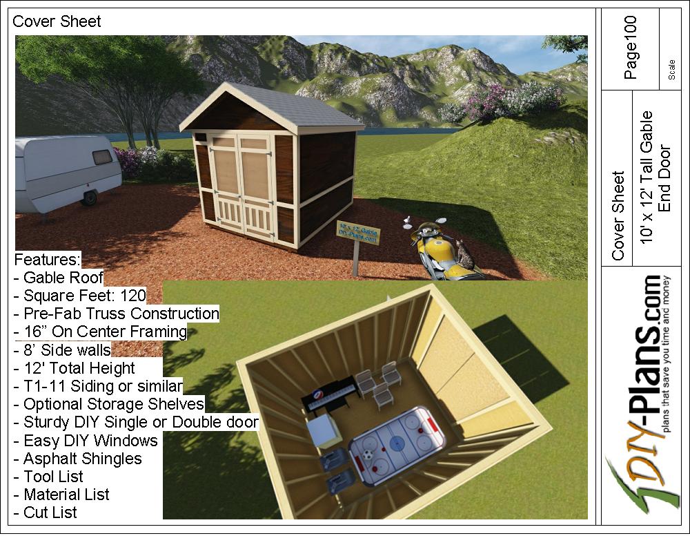 10x12 tall gable shed plan