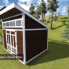 10x12 Modern Shed Plan Side View