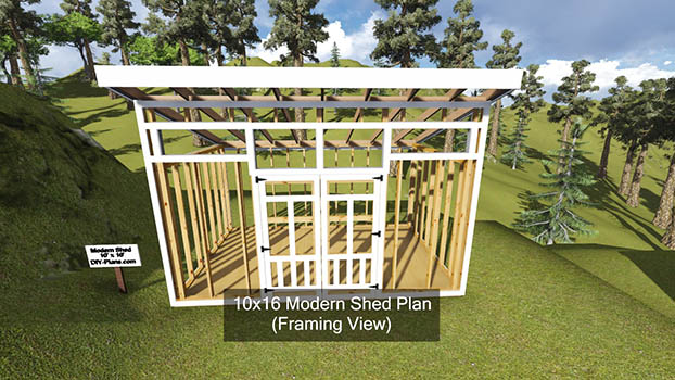 10x16 modern shed plan
