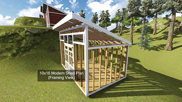 12x16 tall gable storage shed plan