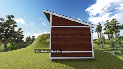 10x18 Modern Shed Plan Side View