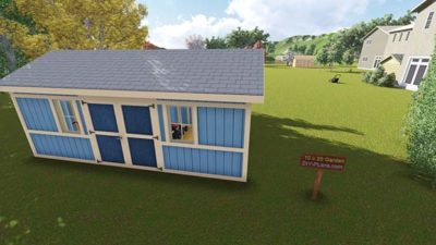 10x20 Garden Shed Plan Aerial View