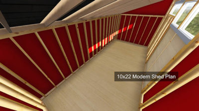 10x22 Modern Shed Plan Interior Image 2