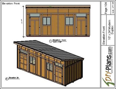 Modern Duplex shed plan
