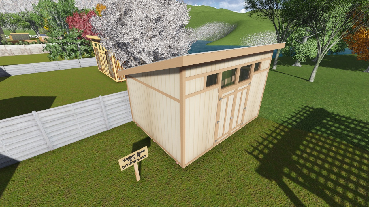12x16 modern shed plan