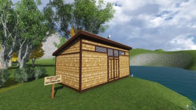 12x24 Modern Shed Plan Angle Front