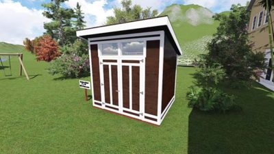 8x10 Modern Shed Plan Front View