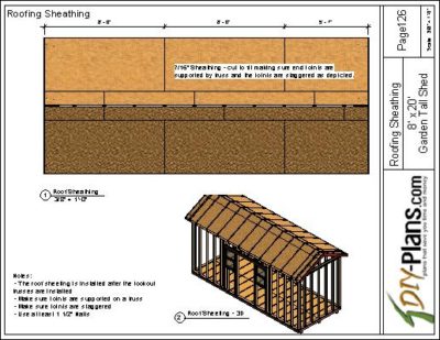 8x20 Tall Garden Shed Plan Roofing Instructions DIY