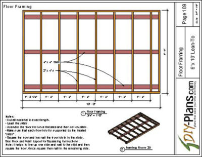 6x10 Lean To Shed Plan Floor Framing Instructions