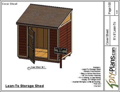 6x8 Lean To Shed Plan Cover Sheet