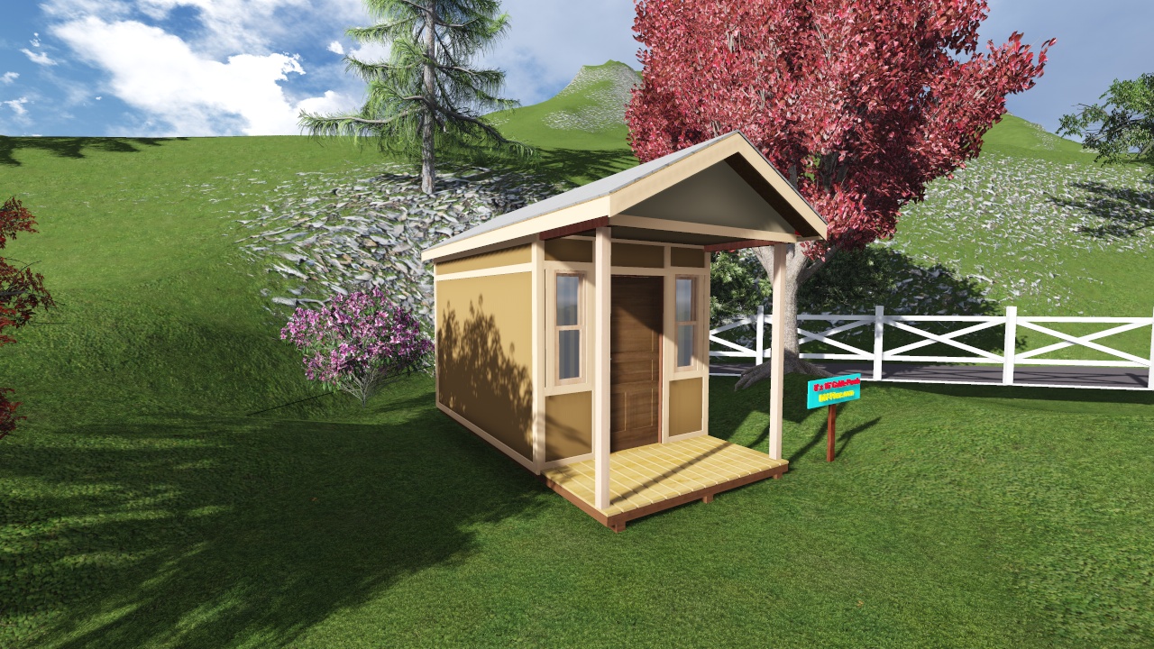 8x16 gable shed plan with a porch