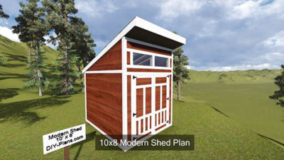 10x8 Modern Shed Plan Main Image