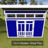 10x14 Modern Shed Plan DIY Plexiglass Windows