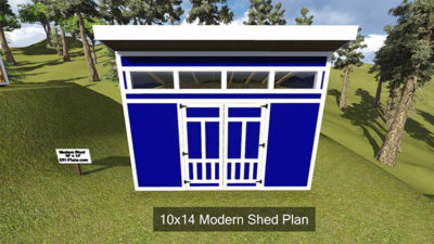 10x14 Modern Shed Plan DIY Plexiglass Windows