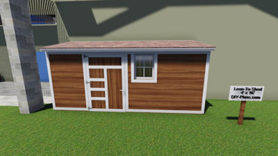 4x16 Lean To Shed Plan Front View