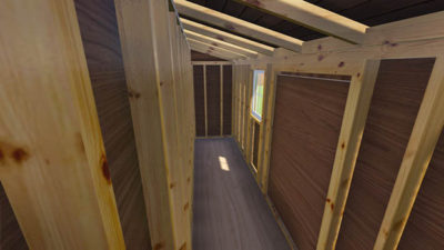 4x16 Lean To Shed Plan Interior View
