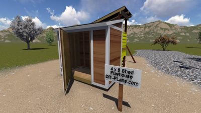 4x8 shed plan with swing set and slide