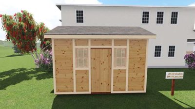 8x14 Tall Garden Shed Plan for Personnel Door