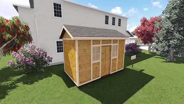 8x14 Tall Garden Shed Plan For A Prehung Door