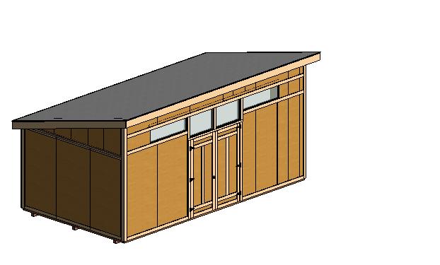 12x22 Modern Shed Plan