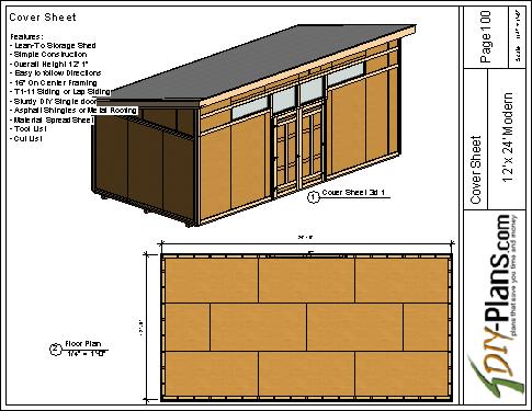 12x24 Modern Shed Plan