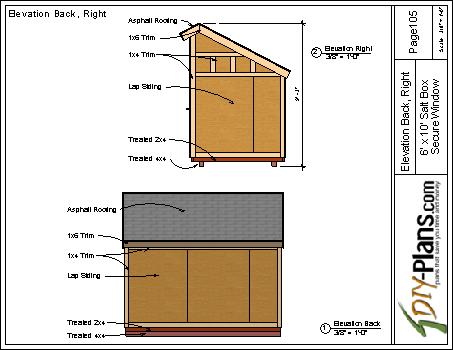 6x10 Saltbox Shed Plan