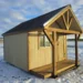 8x12 Tall Gable Shed With A Covered Porch
