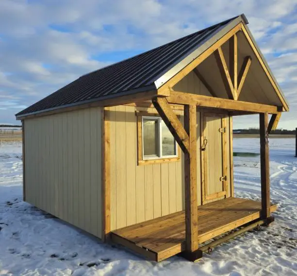 8x12 Tall Gable Shed With A Covered Porch