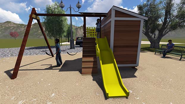 Swing Set And 4X8 Storage Shed Plan