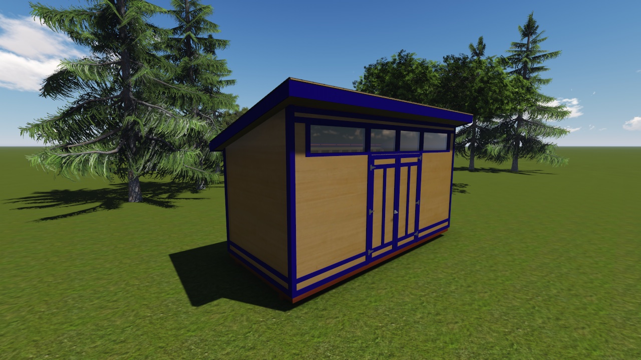 8x18 Modern Shed Plan