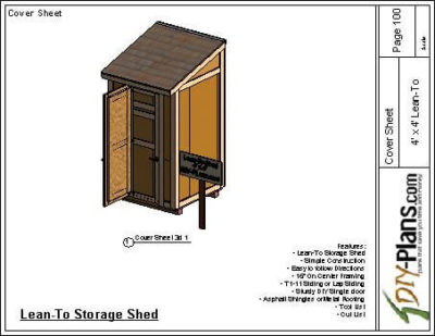 Free 4x4 lean to shed plans