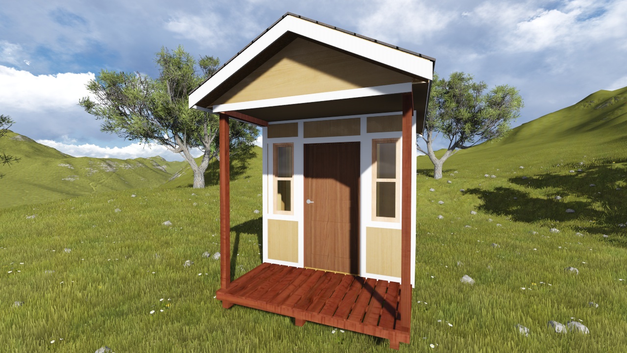 8x12 Tall Gable Shed Plan with A Porch