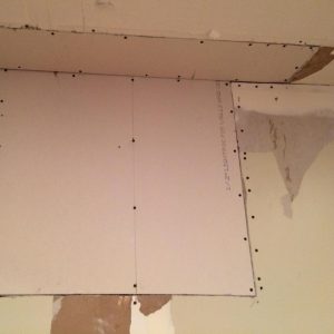 Patch drywall ceiling