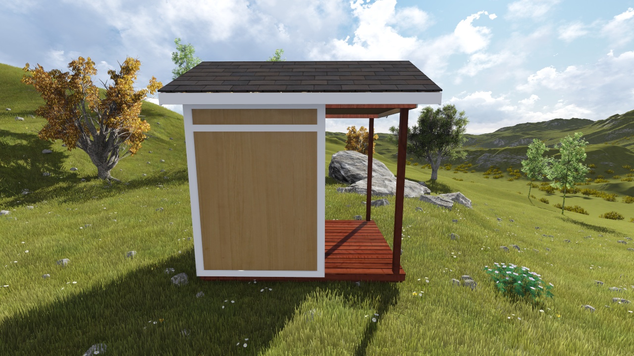 8x10 tall gable shed plan with porch