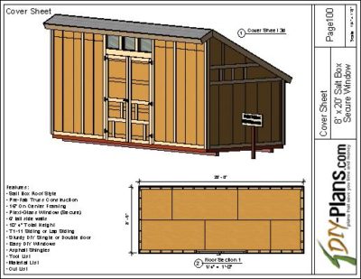 8x20 Saltbox Shed Plan