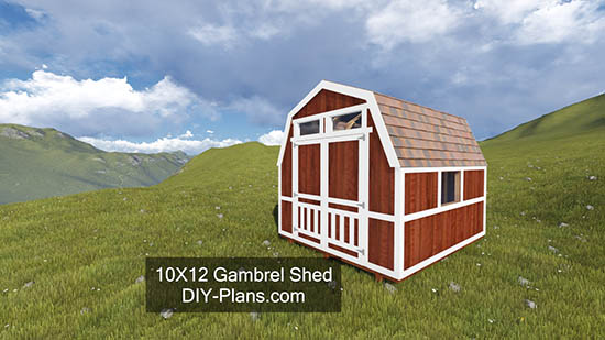 10x12 Gambrel Storage Shed Plan